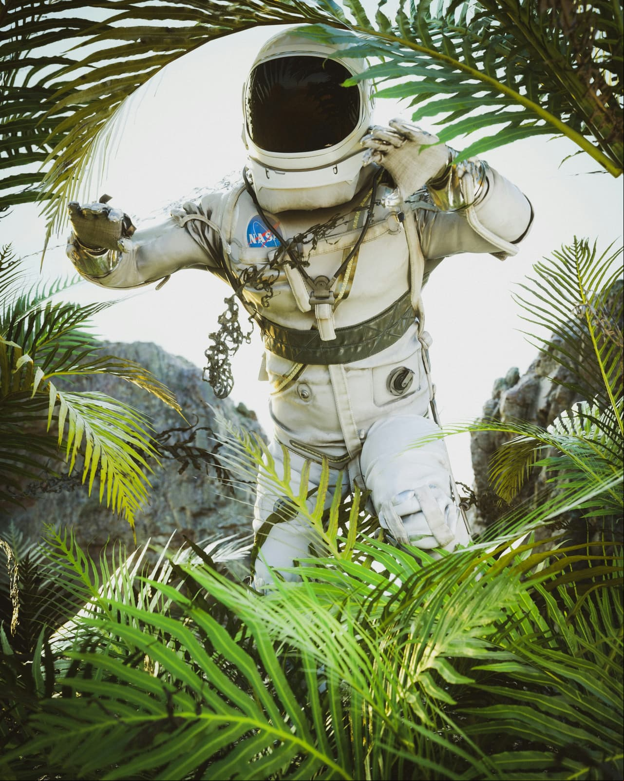 Astronauta de la NASA explorando