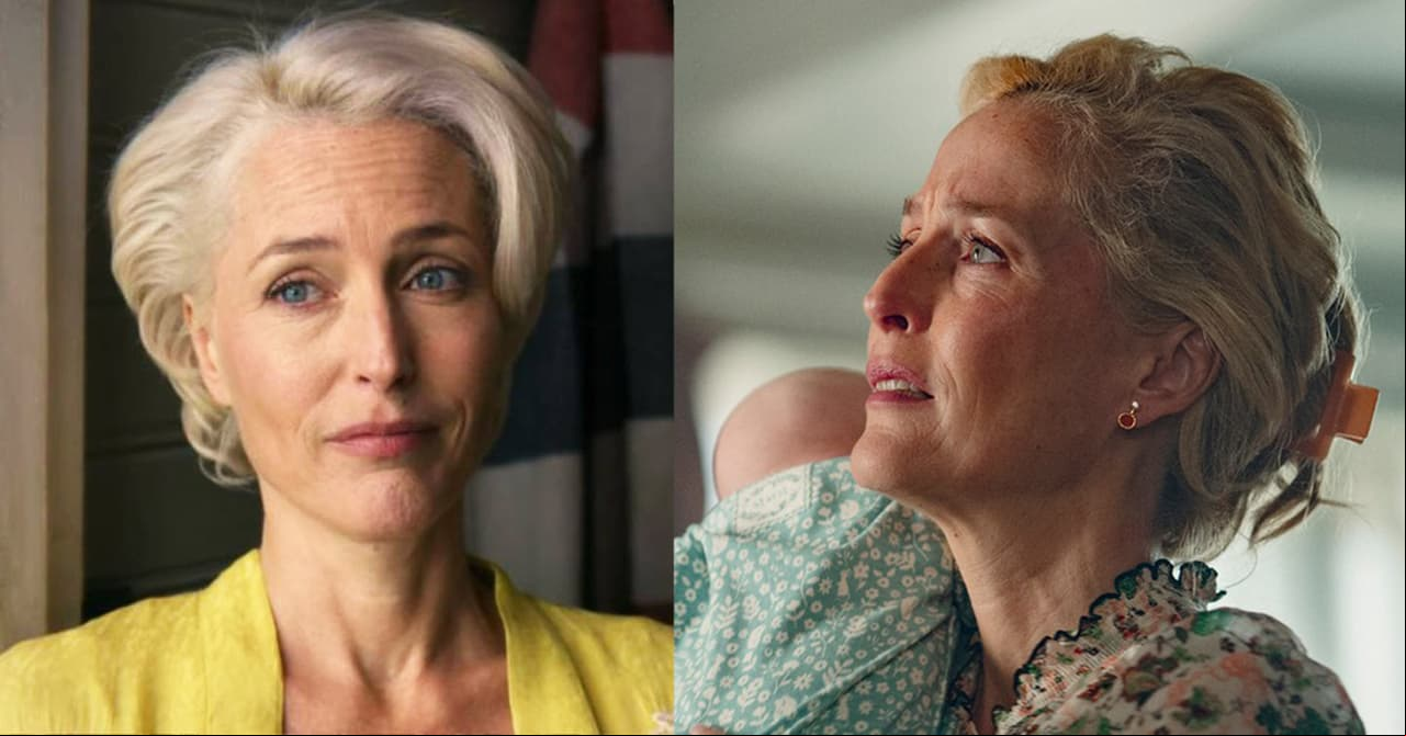 Gillian Anderson antes y después en 'Sex education'