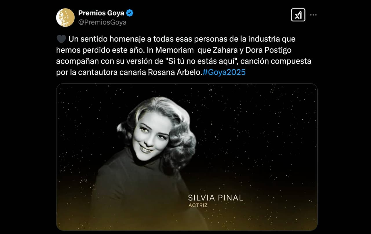Silvia Pinal en los Premios Goya.